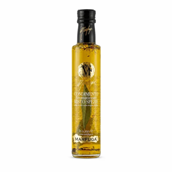 Condimento aromatizzato spezie Marfuga a base di olio extravergine di oliva