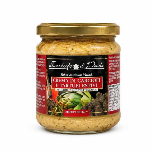 Crema di carciofi e tartufo estivo in vasetto ideale per crostini, primi piatti e ricette gourmet