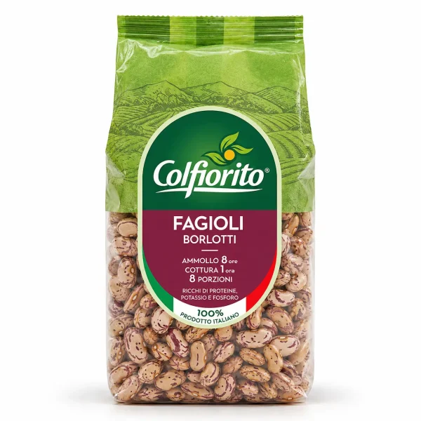 Una confezione di Fagioli Borlotti secchi 100% italiani