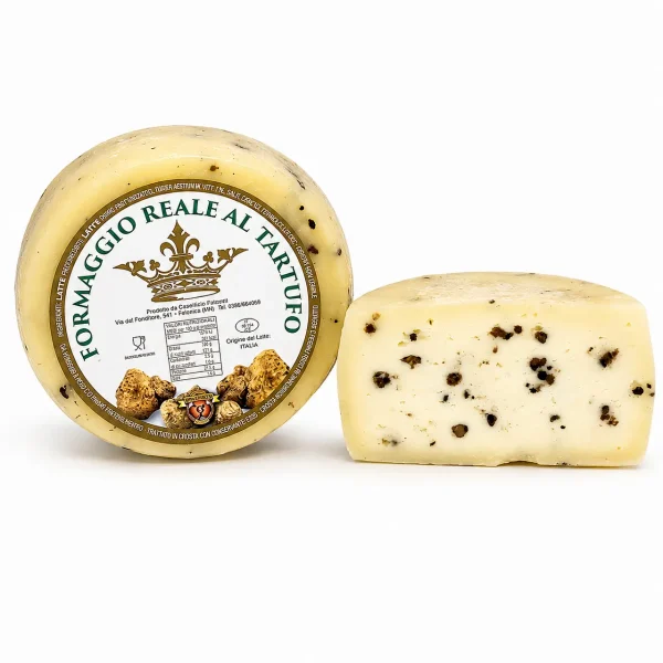 Formaggio con tartufo nero fresco a pasta morbida artigianale italiano