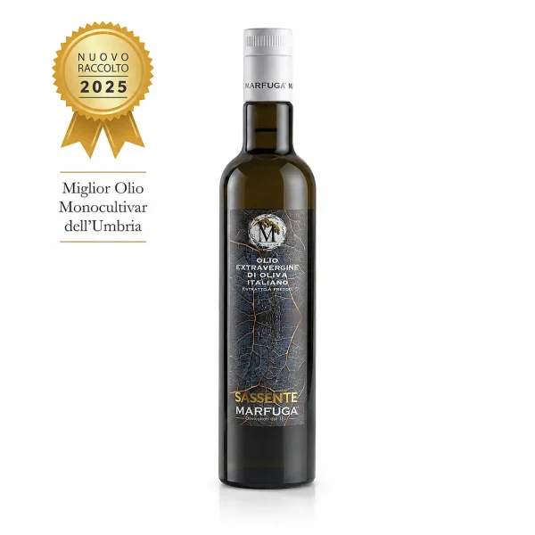 Marfuga Olio SASSENTE olio extravergine di oliva 100% varietà Frantoio 500 ml