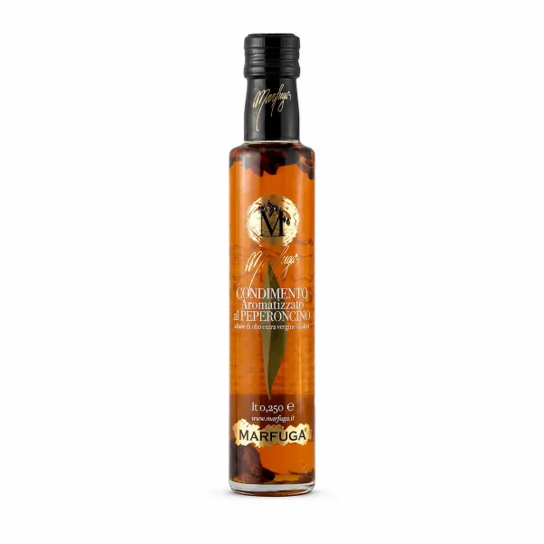Olio al Peperoncino Marfuga condimento a base di olio extravergine di oliva aromatizzato al peperoncino