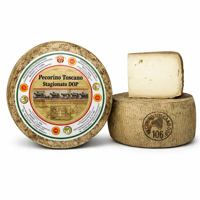 Pecorino Toscano Stagionato DOP in forma e spicchio – formaggio artigianale selezionato da GustoUmbro