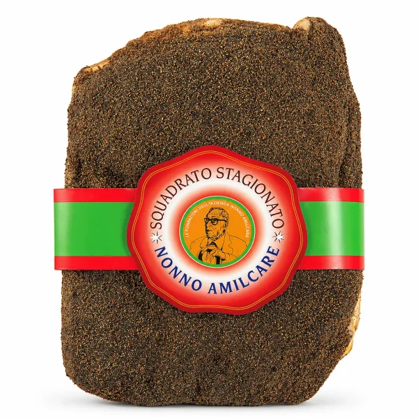 prosciutto squadrato stagionato al pepe intero salume artigianale italiano