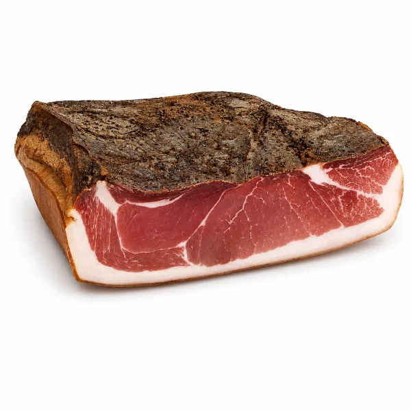 Speck dell’Alto Adige artigianale in trancio stagionato e affumicato