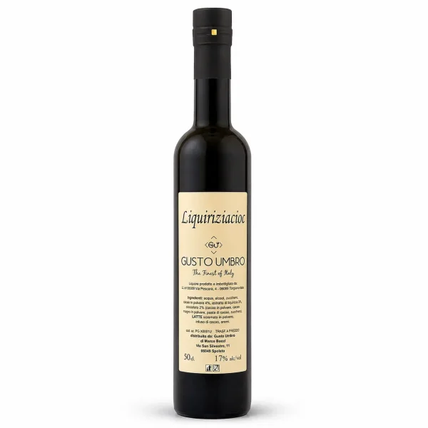 Unabottiglia di Liquore Liquirizia e Cioccolato LiquiriziaCioc 50 cl