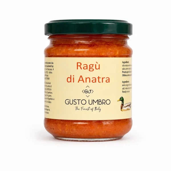 Un vasetto di Ragù di Anatra 180 g pronto all'uso